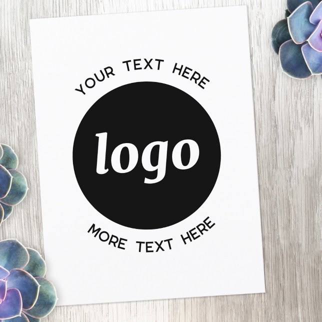 Carte Postale Logo promotionnel (Logo with custom text business promotional postcard)