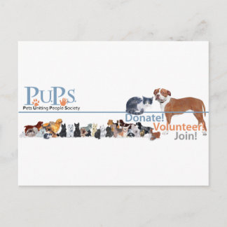 Carte Postale Logo PUP avec Chiens et Chats