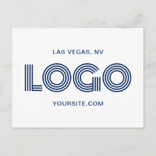 Carte Postale Logo rectangulaire moderne bleu marine