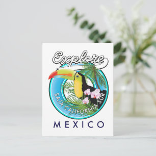 Carte Postale Logo rétro de Baja California Sur Mexico