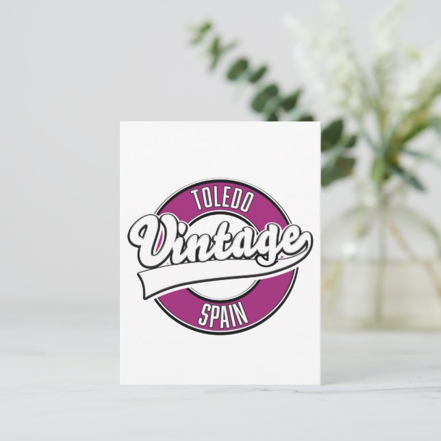 Carte Postale Logo rétro style Tolède Espagne (Debout devant)