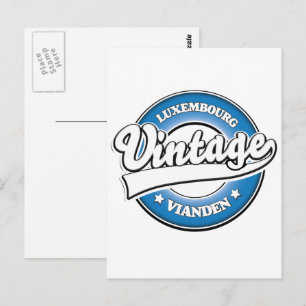 Carte Postale logo rétro Vianden Luxembourg