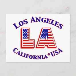 Carte Postale Logo rouge, blanc et bleu patriotique de Los Angel