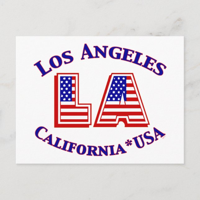 Carte Postale Logo rouge, blanc et bleu patriotique de Los Angel (Devant)