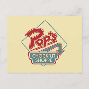 Carte Postale Logo rouge de la boutique Pop's Chock'Lit