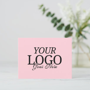 Carte Postale Logo Simple Pink Company avec QR Code Business