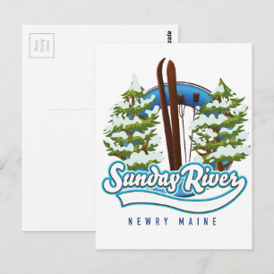 Carte Postale logo ski de Sunday River Newry Maine