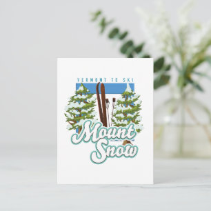 Carte Postale Logo ski du Mont Snow Vermont.
