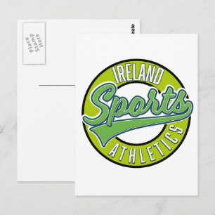 Carte Postale logo sportif athlétique vintage Irlande