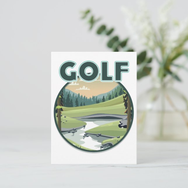 Carte Postale Logo sportif de golf (Debout devant)