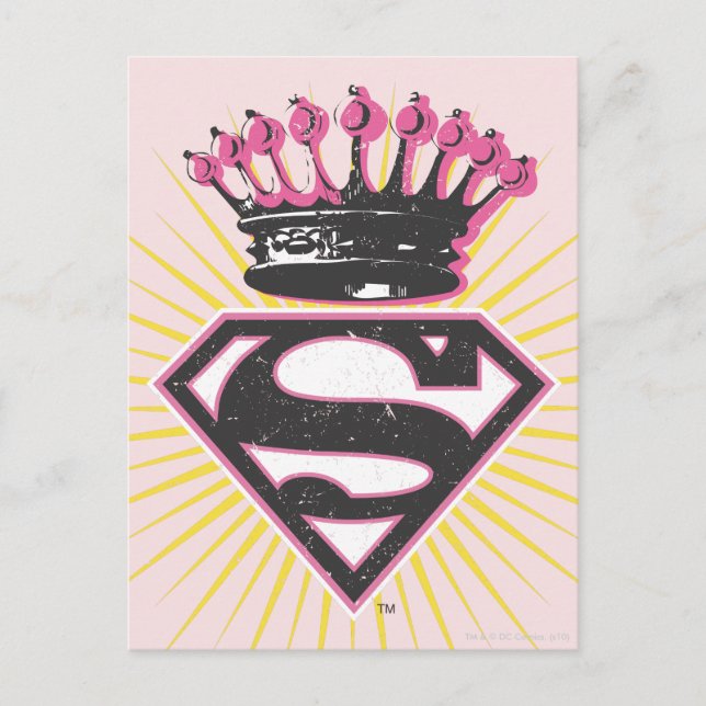 Carte Postale Logo Supergirl avec Couronne (Devant)