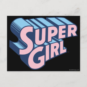 Carte Postale Logo Supergirl rose et bleu