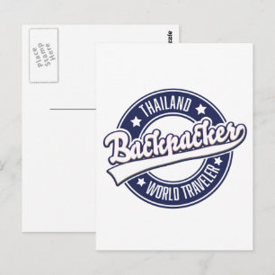 Carte Postale logo Thailand Backpacker World Traveler