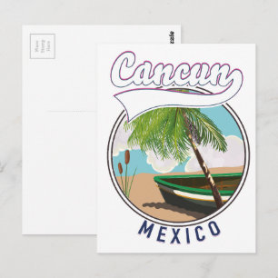 Carte Postale Logo voyage de Cancun Mexico Beach