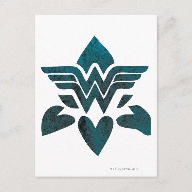 Carte Postale Logo Wonder Woman Grunge (Devant)