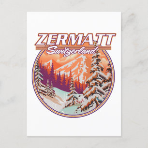 Carte Postale logo Zermatt suisse