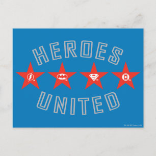 Carte Postale Logos déliés des héros de la Ligue de la Justice