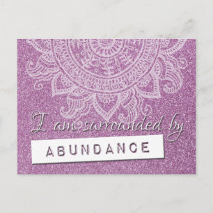 Carte Postale Loi d'Attraction Argent Richesse Yoga Citation Con