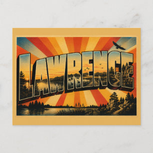 Carte Postale Loi Kansas Lac Zones humides Forêt Art