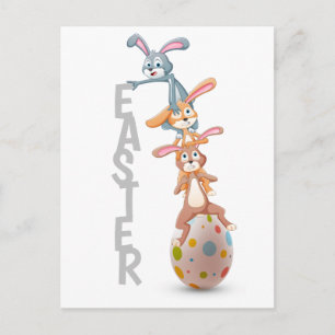 Carte Postale Loi sur l'équilibre des oeufs de lapin de Pâques  