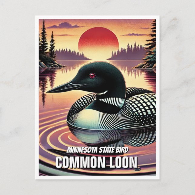 Carte Postale Loin commun d'oiseaux d'État du Minnesota (Devant)