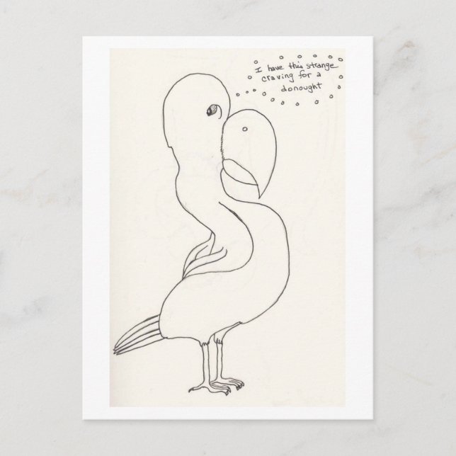 Carte Postale L'Oiseau Avec La Tête De Simpson Homer (Devant)