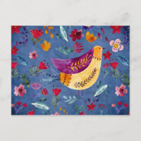 L'Oiseau précoce dans le jardin fleuri
