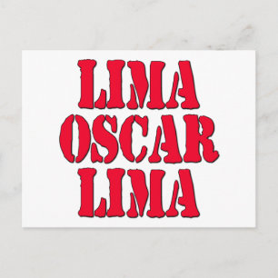Carte Postale LOL Lima Oscar Lima Laugh Out Loud