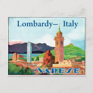 Carte Postale Lombardie, Italie, Varèse, vue sur la ville, monta