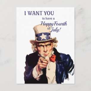 Carte Postale L'oncle Sam d'Amérique Joyeux 14 juillet