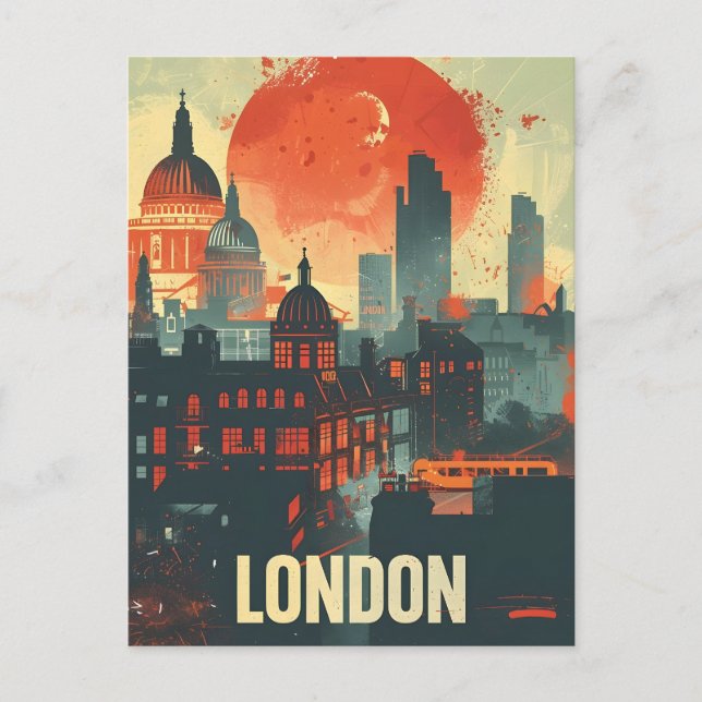 Carte Postale London Dark Vintage Art (Devant)