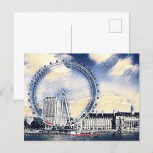 Carte Postale London Eye Watercolor