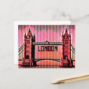 Carte Postale London SKyline dans le style d'illusion optique BA