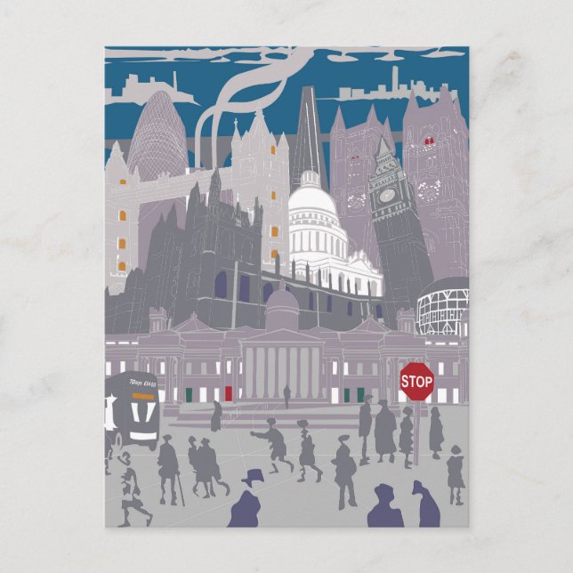 Carte Postale London Skyline Illustration (Devant)