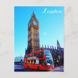 Carte Postale Londres Angleterre Big Ben Red Bus