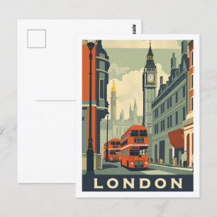 Carte Postale Londres Angleterre Royaume-Uni célèbre Travel Plac