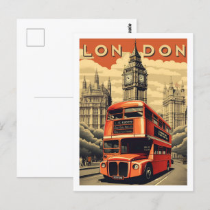 Carte Postale Londres Angleterre Royaume-Uni célèbre Travel Plac