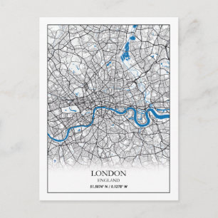 Carte Postale Londres Angleterre Royaume-Uni City Plan Voyage