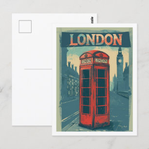 Carte Postale Londres Angleterre Royaume-Uni Vintage célèbre Tra