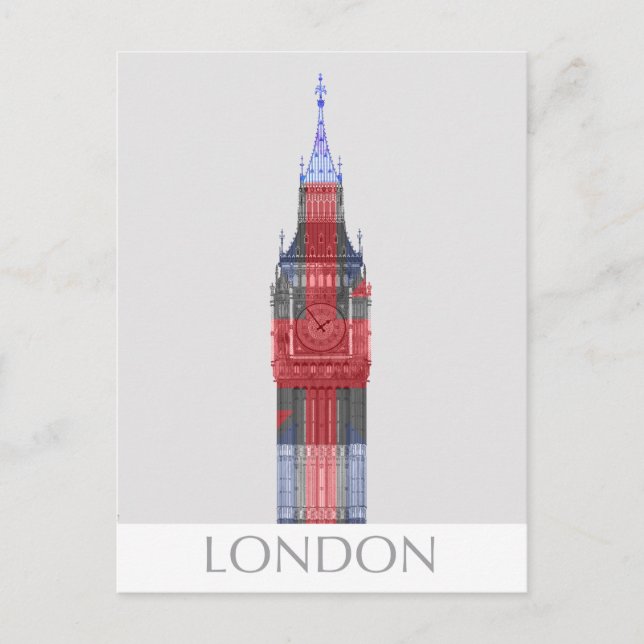 Carte Postale Londres Big Ben Union Jack (Devant)