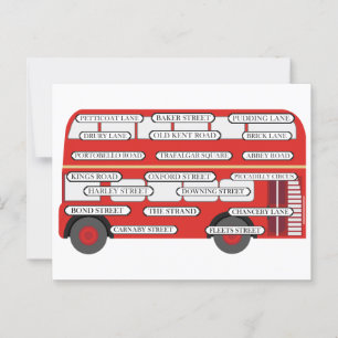 Carte Postale Londres - Bus et noms de rues célèbres