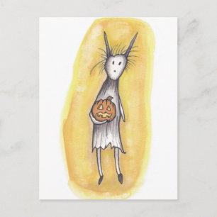 Carte Postale Lonely Ghoul avec Citrouille