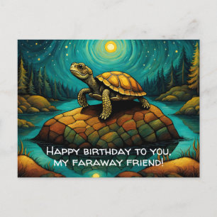 Carte Postale Lonely Turtle Longue distance Ami Anniversaire