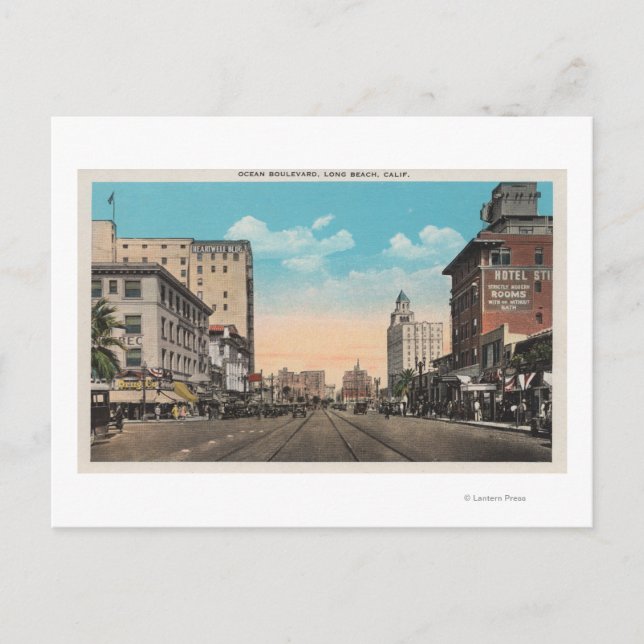 Carte Postale Long Beach, CA - Ocean Boulevard View (Devant)