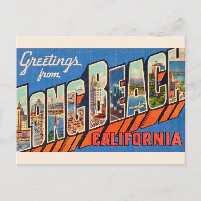 Carte Postale Long Beach CA vintage  (Devant)