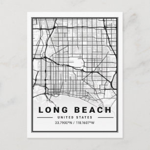 Carte Postale Long Beach California USA Travel City Map
