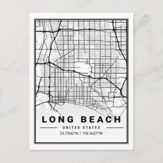Carte Postale Long Beach California USA Travel City Map