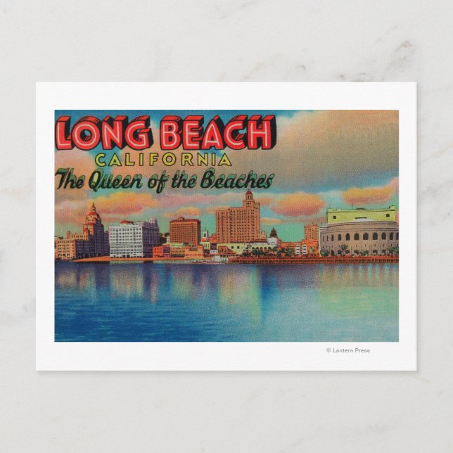 Carte Postale Long Beach, Californie - La Reine des Plages (Devant)