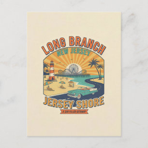 Carte Postale Long Branch NJ – Voyage de style rétro des années
