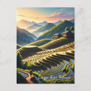 Carte Postale Longji Rice Terrasses Guangxi Chine